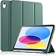 Vobafe Case for iPad (A16) 11th 10th Generation Case (Model: 2025/2022, 11/10.9 Inch), Flexible TPU Back & Trifold Stand, Protective Cover with Pencil Holder, Auto Wake/Sleep, Pine Green