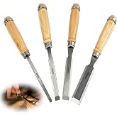 4 Pieces Wood Chisels with Measures 0.236, 0.472, 0.75, 24 mm, Hardened Carbon Steel Chisels, Woodworking Chisel Set, Woodwor