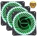 Produktbild novonest Gehäuselüfter PWM 4pin-LED Quiet Edition 120mm High Airflow GRÜN LED Lüfter,Anti Vibration Gummi Pads