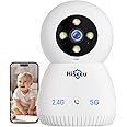 Hiseeu Indoor Security Camera, 2.4G/5G 5MP Baby Monitor Pet Camera for Home Security, PTZ 360°, Auto Tracking, 2 Way Audio, Night Vision, PIR Detection, Local Storage…