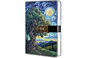 HwxBen Taccuino con codice – Diario A5 con 244 pagine, rivestimento in PU, perfetto per scuola, casa o ufficio, protegge le tue idee, obiettivi e pensieri personali in modo elegante e sicuro.