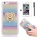 Price comparison product image iPhone 6s Case,Tebey Slim Rubber TPU Case Cover with 360 Degree Ring Grip Holder Stand for iPhone 6/6s 4.7Inch,Bling Diamond Design Back Protective Silicone Shockproof Cover for iPhone 6s+1x Screen Protector +1x Stylus(Colors Random)(Band Rainbow)