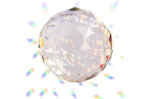 HEY_YOU Clear Glass Crystal Ball Prism Crystal Suncatcher Sphere Faceted Gazing Ball Ornament Prisms for Window, Sun Catchers (120mm /4.72in)
