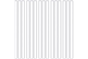 Swpeet 15Pcs Diamete 8mm Length 300mm White Acrylic Dowel Rods Assortment Kit, Clear Acrylic Round Solid Bar DIY Model Material Acrylic Round Stick for Model Making DIY Crafts