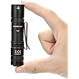 PIOOCAN Rechargeable Flashlights 1200 Lumens EDC Flashlight, AA Pocket Flashlight High Lumens with Clip, Super Bright Small Flashlight, 4 Modes Flash Light for Camping, Outdoor, and Emergency (Black)