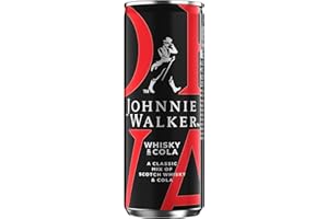 ‎JOHNNIE WALKER Johnnie Walker Whisky & Cola Mix-Getränk/Blended Scotch Whisky in erfrischendem Mix/Jetzt in der handlichen Dose für unterwegs / 10% vol / 12 x 250 ml EINWEG Mehrverpackung