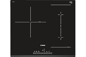 Bosch Hogar Serie 6 PVJ631FB1E - Placa de inducción, 60 cm, 17 niveles de potencia, 2 zonas + CombiZone, Gran zona 28 cm I Serigrafía Lineal, Negro con bisel delante