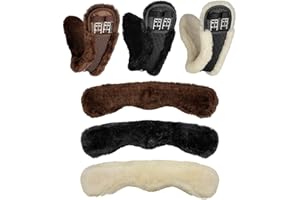 ‎EQUINATE Equinate Mondgurt anatomisch echt Lammfell Kurzgurt Sattelgurt Dressurgurt Länge: 50 60 70 80 cm braun schwarz Natur