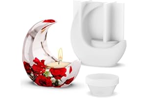 SQXALDM Moules Résine Bougeoir Moule Silicone Bougeoir Forme de Lune DIY Moule Resine Epoxy Bougeoirs Résine Époxy Moules Bougeoir Croissant pour Faire de Petits Bougeoirs(Type Lune) Décoration D'intérieur