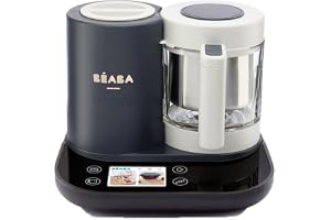 BÉABA - Babycook Smart - Uppkopplad matberedare Bebis - Integrerad våg - Glasskål - Rostfri stålkorg - Stor volym 2,25 L - Skonsam ångkokning - pekskärm/särskild app - antracitgrå