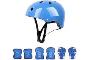 SHANRYA Juego de Equipo de Protección para Casco para Niños, Juego de Equipo de Protección para Casco de Patinaje para Niños Esponja Suave Espesada Carcasa de ABS Espuma EPS de Alta Densidad con Agujeros