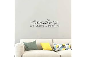 SEATUNE Family Wall Art, Family Wall Stickers, (Easy to Apply), Vinyl Wall Decor Art Living Room Bedroom Bathroom Dining Room, Inspirational Love Quotes Saying Sign Men Home, Together We Make A Family 25"X7"