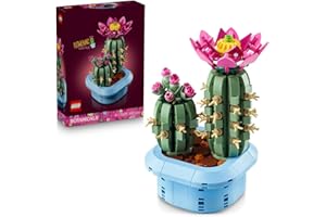 LEGO Botanicals Flowering Cactus - Artificial Potted Plant Set w/ 2 Cacti & Faux Flowers - DIY Bedroom Decor - Birthday Gift for 9+ Year Old Girls & Adult Plant Lovers - Valentine's Day Treat - 11509