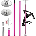 VEVOR Professional Dancing Pole, Spinning Static Dancing Pole Kit, Portable Removable Pole, 45mm Heavy-Duty Stainless Steel Pole, Height Adjustable Fitness Pole, for Exercise Home Club Gym, Silver