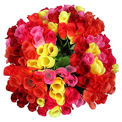 S/O 72er Pack Hecken Rosen bunt 26cm 6 Farben Kunstblumen Seidenblumen Bunte Rose - 2