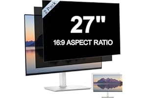 Pozlle 2 Pack Computer Privacy Screen for 27" 16:9 Aspect Ratio Widescreen Monitor, Anti Spy Blue light Glare Blocking Film, PC Privacy Screen Filter