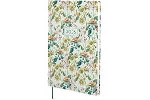 Finocam - Agenda 2026 Settimana Layout Verticale | Gennaio - Dicembre 12 mesi | Agenda Annuale 2026 con elastico e nastro in tessuto | Copertina Rigida Porto Design - Botanic - Internazionale