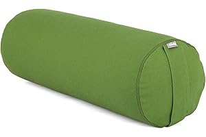 BODHI Coussin bolster de yoga BASIC env. 65 x 23 cm, coton robuste, housse amovible, lavable à 30°C, passant pour le transport, remplissage et couleur au choix