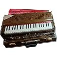 Indian Teak Harmonium Premium Palitana Reeds Calcutta 3-1/2 Octaves Mirror Polish Professional 9 Stopper Harmonium with Gigbag. English Keys