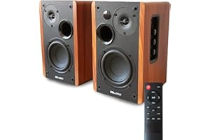 Belson Altavoces 2.0 Activos Ultimate 2 | Bluetooth 5.0 | 50W de Potencia RMS | Volumen Ajustable Agudos y Graves | Conexiones RCA | Entrada óptica | Puerto USB | DSP