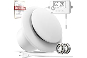 BUMSOU Badlüfter mit Feuchtigkeitssensor Temperatursensor Timer - Bad Lüfter 100mm mit Visualisiertem Controller, Leistungsstark und Leise Abluftventilator 100mm for Badezimmer WC keller Toilet P107