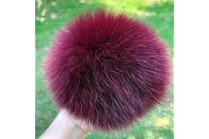 SUKORI 2 Uds Pompón de Piel de Zorro Natural para Sombreros, Gorros, Bolsos, Bufandas y Accesorios DIY