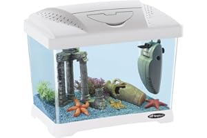 Ferplast Hydor Acquario in Plastica CAPRI JUNIOR, Capacità 21 L, Lampada e Filtro Interno, Bianco, 41 x 26,5 x h 34 cm