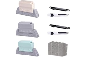 Csirnto Brosse Fente Multifonction 9 Pièces Brosse de Nettoyage Rainure Fenetre Fenêtre Brosse Nettoyage Multifonction Rapide Brosse pour Rainures de Fenêtre Fentes de Porte Coinss