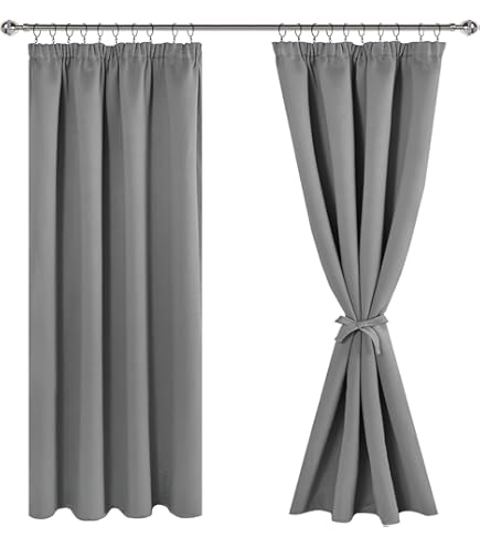 Siunwdiy Verdunkelungsvorhänge 2er Set - Blickdicht 150x185cm Beige