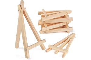 Anstore Lot de 20 Petit Chevalet en Bois Mini présentoir pour les Cartes de Visite, les Albums Photo, L'artisanat de Peinture Mariages Fêtes d'anniversaire (15 x 8 cm)