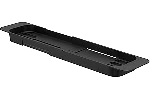 YAMAZAKI Carrito expandible para bañera Bandeja, Acero aleado, Negro, Talla única
