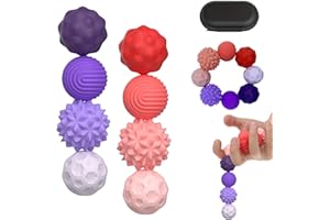 CFYYFC 8 Stück Magnetische Fidget Toys Stressball, Magnetkugeln Stressball Silikon Sensorik Spielzeug, Magnetische Kugeln, Anti-Stress-Angstspielzeug Für Erwachsene Und Kinder (Lila + Rot)