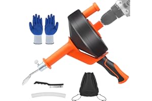 JRADSE Furet Deboucheur Canalisation [10m], Furet Deboucheur Idéale pour un Débouchage écologique des Canalisations, Déboucheur de Canalisations avec Gants et Brosse en Acier pour Tuyaux en PVC