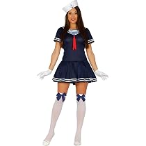 FIESTAS GUIRCA Disfraz De Marinera Para Mujer - Vestido Y Gorro De Estilo Militar Y Años 40 Para Halloween Y Carnaval