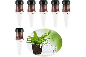 Xinlie 6 Pieces Indoor Automatic Drip Watering Irrigation Kits Automatic Waterer Watering System for Plant Waterer Ceramic Probes Sprinkler Houseplant Spikes Self Watering (6 Pieces)