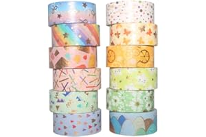 YUBX - 6 rotoli di nastro adesivo in carta decorativa, per scrapbooking, artigianato, bricolage, colore: oro 6