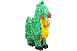 Boland 30947 – Pinata dragon, taille 49 x 47 cm, carton, pinata à frapper pour anniversaire, fête à thème, célébration, anniversaire d'enfant, décoration, bonbons, cadeaux Vert Taille unique