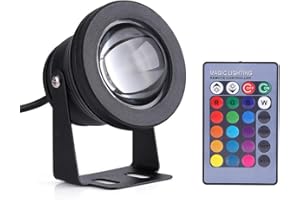 ‎NIKOU Nikou Unterwasser-LED-Licht, Marine Boat Yacht Unterwasser-Spot-Licht Wasserdichte Lampe schwarz IP67 10W 12V RGB LED (Farbe : Black)