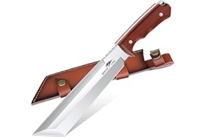 SMITH CHU couteau Tanto pour le jardin, couteaux de brousse tranchant pour la forêt, couteau d'extérieur Full Tang avec gaine, cadeaux pour hommes