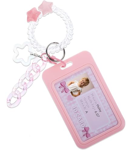 Lot de 2 porte-cartes photo Kpop en acrylique transparent - Porte-cartes photo avec porte-clés Kawaii - Porte-carte d'identité pour photo, carte bancaire, carte d'étudiant