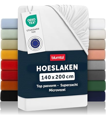 Blumtal - Laken voor tweepersoonsbed, 240 x 275 cm, onderhoudsvriendelijke microvezel, zachte stof, zonder elastiek - wit