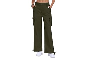 MoFiz Pantalones Cargo Mujer Suelto Pantalones Moda Casual Ropa de Calle Pantalón Algodón Transpirable Pantalones de Senderismo Multibolsillos