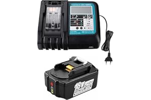 FengWings® BL1850B akumulator 18 V 5,0 Ah z ładowarką 3 A DC18RC zamiennik do Makita BL1830 BL1840 BL1850 zamiennik do radia Makita DMR102 DMR105 DMR108 DUC353Z DUC302Z DLM380Z DLM431Z DUH555 23Z