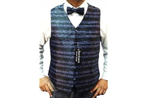 elegance1234 Men's Quality Wedding Music Notes Waistcoat & Bow TIE Set with 3 Same Day Posting**