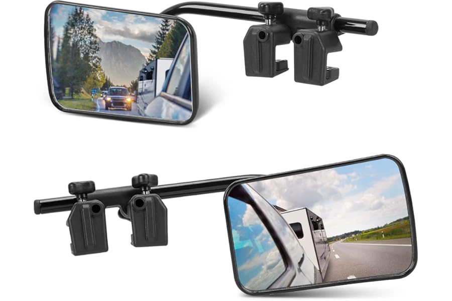 SUPAREE Car Towing Mirrors Caravan Towing Mirrors Caravan mirrors for Cars Wing Mirror Extensions for caravan towing with Clamps Safe Universal Pair