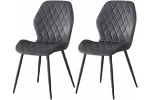 Weegstok Velvet Dining Chairs Set of 2 Kitchen Chairs Dining Room Lounge Reception Chairs with Metal Legs for Living Room Bedroom,Grey