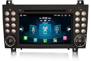 ERISIN 8 rdzeniowych radia samochodowego 7" Android 14 dla Mercedes-Benz SLK klasy R171 SLK200 SLK280 obsługuje GPS Navi Carplay Android, Auto DSP Bluetooth A2DP DVB-T/T2 WiFi 4G Dab+