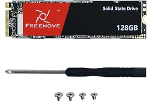 ‎FREENOVE FREENOVE 128GB M.2 NVMe SSD for Raspberry Pi 5 M.2 HAT Adapter NAS Kit, Solid State Drive, Size 2280, PCIe 2.0/3.0, Tested Speed 800 MB/s