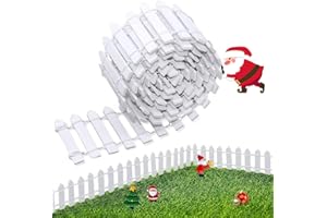 BHGWR Accessoire de lutin miniature - Porte de lutin miniature - Clôture en bois blanc - Mini clôture en bois - Clôture de jardin miniature (90 cm x 5 cm) - Décoration miniature pour jardin, maison de