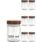 Afracam 350 ml Kavanoz Metal Derin Kapaklı 350 Cc Şeffaf Re&ccedil;el, Marmelat Cam Kavanoz Deep 6 Adet (Bakır Kapak)